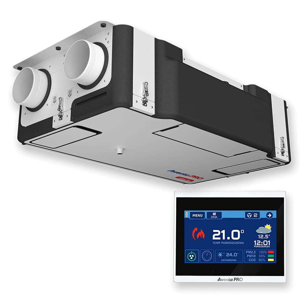 Awenta Avira VAVP405CF rekuperatorius su entalpiniu šilumokaičiu ir automatine oro srauto valdymo sistema, 425 m³/h