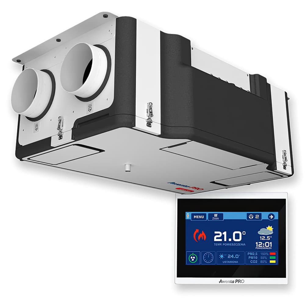 Awenta Avira VAVP505CF rekuperatorius su entalpiniu šilumokaičiu ir automatine oro srauto valdymo sistema, 546 m³/h
